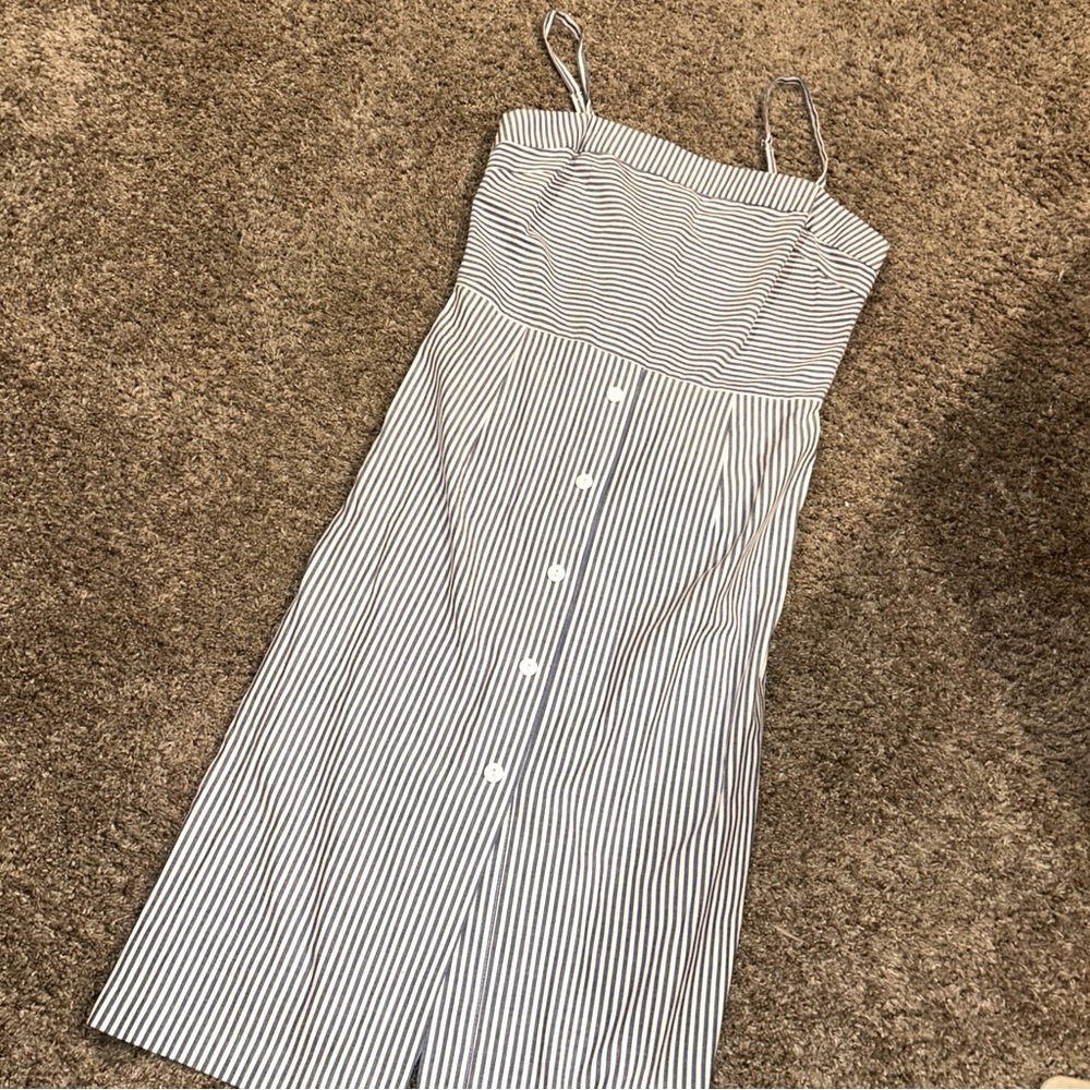FRNCH Women’s Blue & White Striped Sundress Sz Large **see description